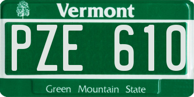 VT license plate PZE610