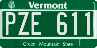 VT license plate PZE611