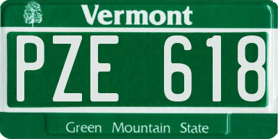 VT license plate PZE618
