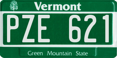 VT license plate PZE621