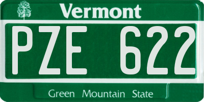 VT license plate PZE622