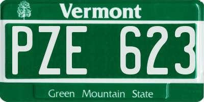 VT license plate PZE623