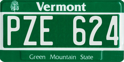 VT license plate PZE624
