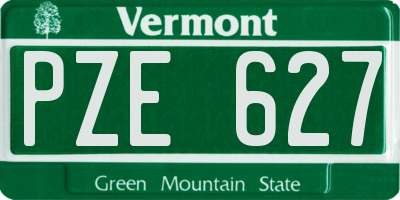 VT license plate PZE627