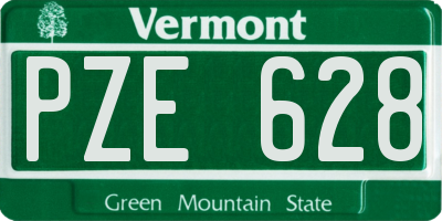 VT license plate PZE628