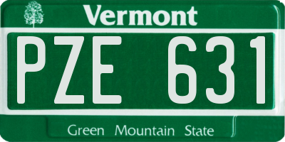 VT license plate PZE631