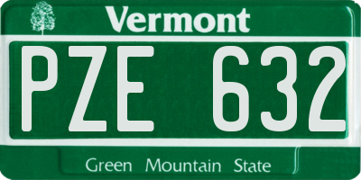 VT license plate PZE632