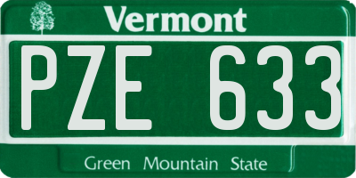 VT license plate PZE633