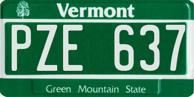 VT license plate PZE637