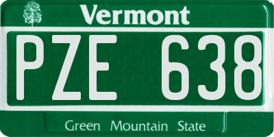 VT license plate PZE638