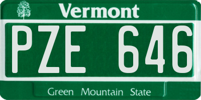 VT license plate PZE646