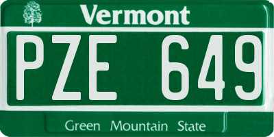 VT license plate PZE649