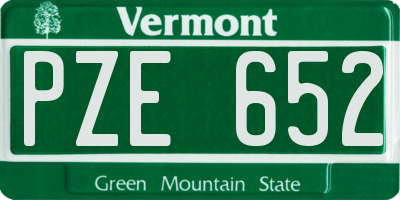 VT license plate PZE652