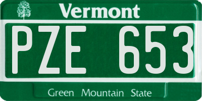 VT license plate PZE653