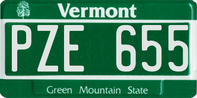 VT license plate PZE655