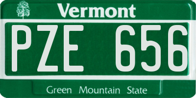 VT license plate PZE656
