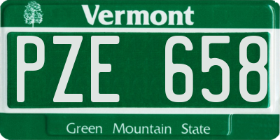 VT license plate PZE658