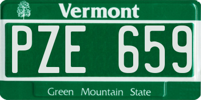 VT license plate PZE659