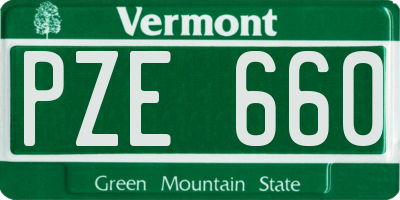 VT license plate PZE660