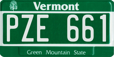 VT license plate PZE661