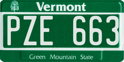 VT license plate PZE663