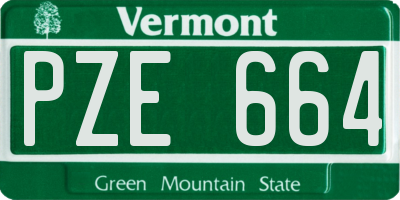 VT license plate PZE664