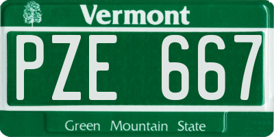 VT license plate PZE667