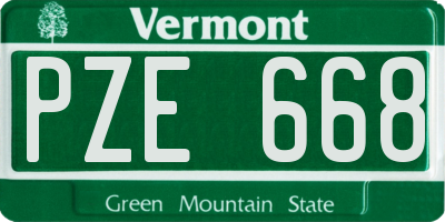 VT license plate PZE668