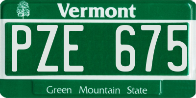 VT license plate PZE675