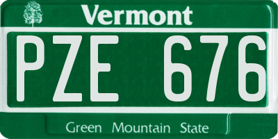 VT license plate PZE676