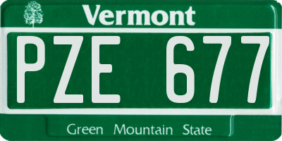 VT license plate PZE677