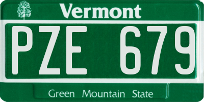 VT license plate PZE679