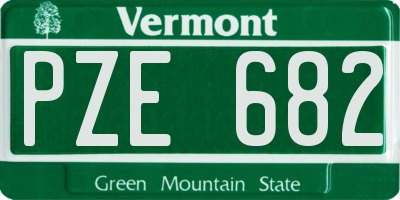 VT license plate PZE682