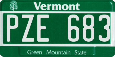 VT license plate PZE683