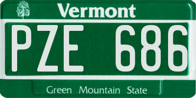 VT license plate PZE686