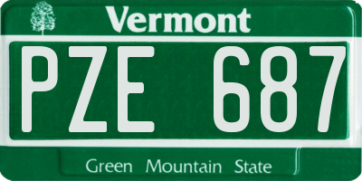VT license plate PZE687