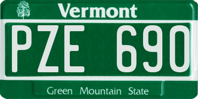 VT license plate PZE690