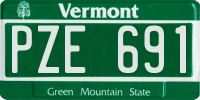 VT license plate PZE691