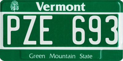 VT license plate PZE693