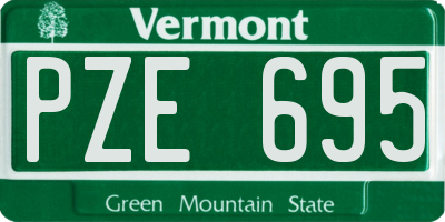 VT license plate PZE695