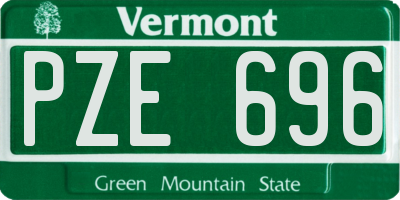 VT license plate PZE696