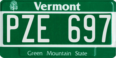 VT license plate PZE697