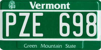 VT license plate PZE698