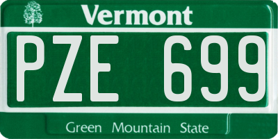 VT license plate PZE699