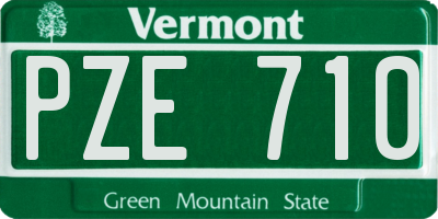 VT license plate PZE710