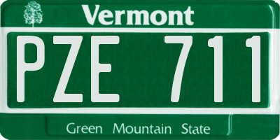 VT license plate PZE711