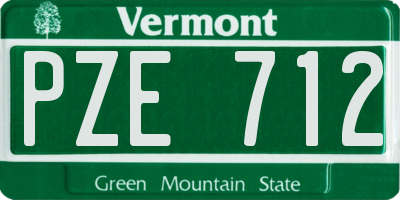 VT license plate PZE712