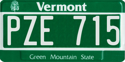 VT license plate PZE715
