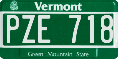 VT license plate PZE718