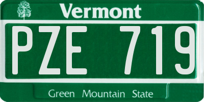VT license plate PZE719